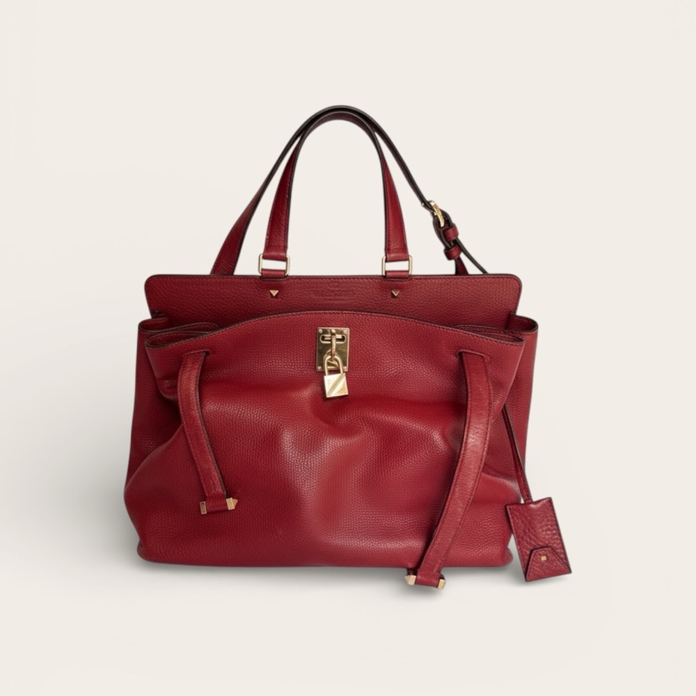Valentino Luxurious Red Leather Tote